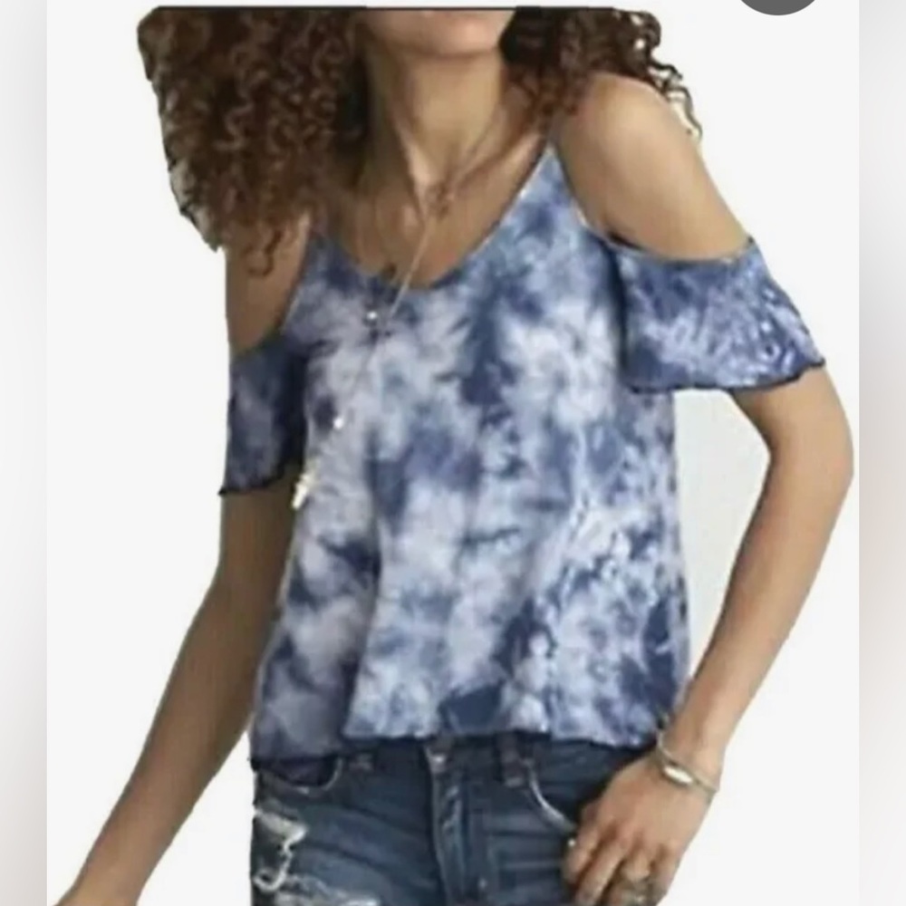American Eagle tie dye cold shoulder top M
